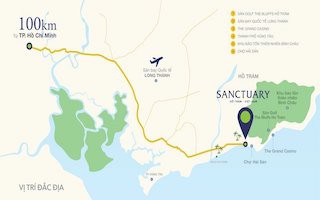 Sanctuary Villas vị trí Kim Cương tại Hồ Tràm