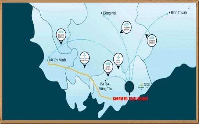 Vị trí liên kết dự án Charm Resort Hồ Tràm