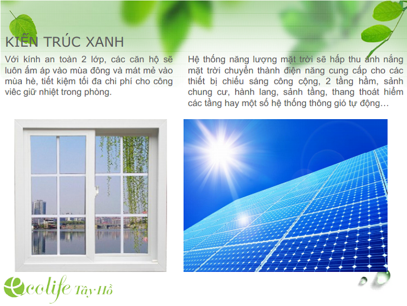 Hệ thống kính Lowair được sử dụng tại chung cư ecolife tây hồ