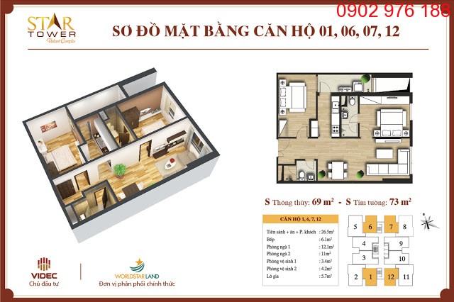 Sơ đồ mặt bằng thiết kế căn hộ 