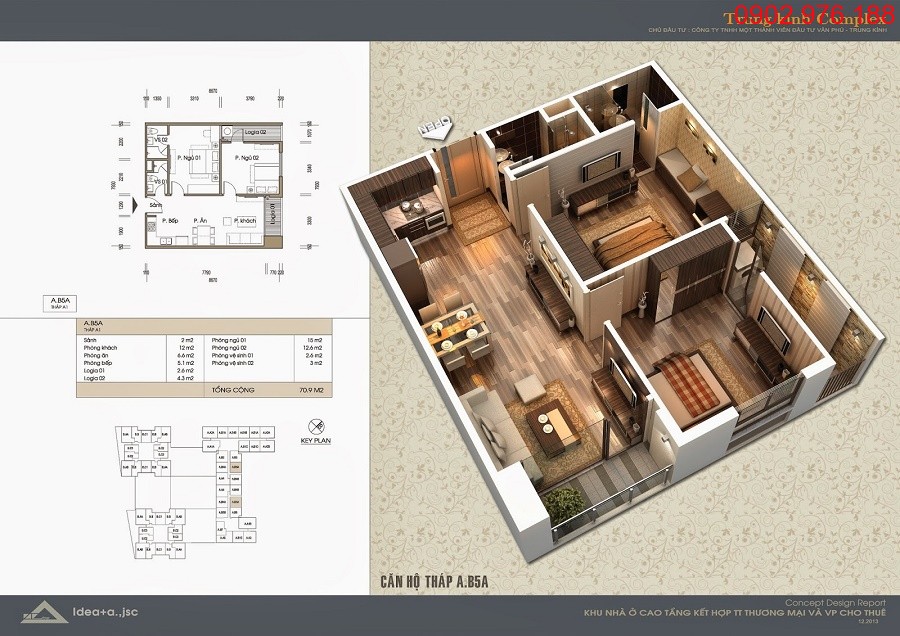 Thiết kế căn hộ 02 tòa V2 và căn 17 tòa V3 Chung cư Home City