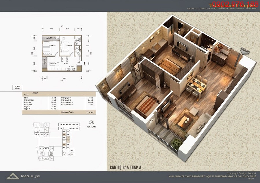 Thiết kế căn hộ 03-05 tòa V2 và 12-16 Tòa V3 Chung cư Home City