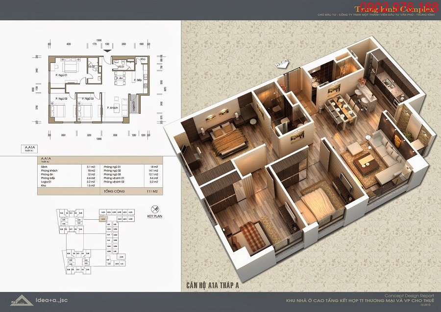 Thiết kế căn hộ số 10 tòa V3 Chung cư Home City