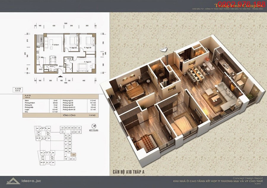 Thiết kế căn hộ số 11 tòa V2 Chung cư Home City