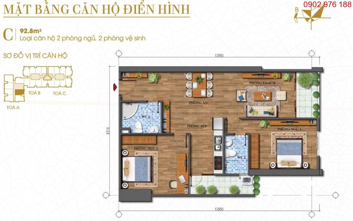 Thiết kế căn hộ số 01 Chung cư Ecolife Tây Hồ