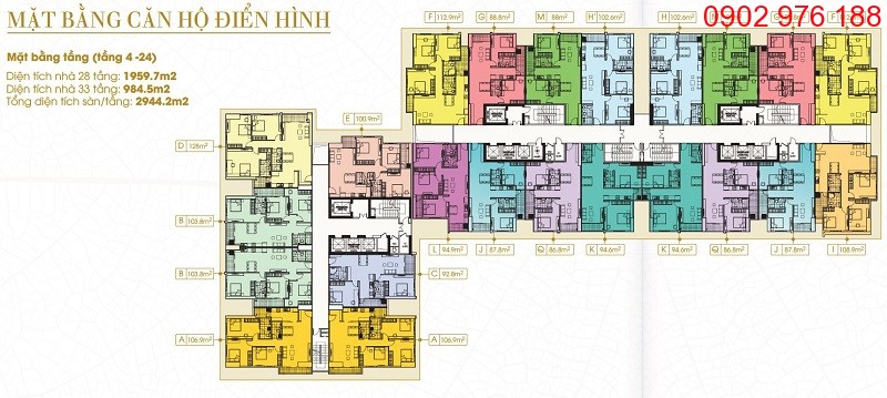 Mặt bằng thiết kế tổng thể Chung cư Ecolife Tây Hồ