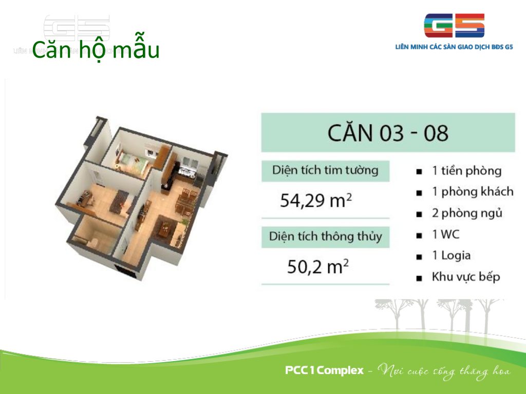 Thiết kế căn hộ số 03-08 chung cư pcc1 complex