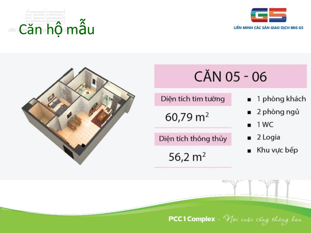 Thiết kế căn hộ số 05-06 chung cư pcc1 complex