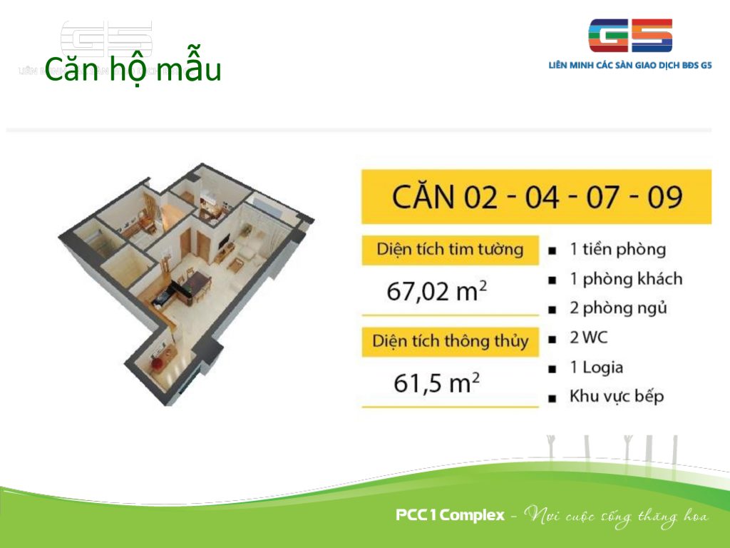 Thiết kế căn hộ 02-04-07-08 chung cư pcc1 complex