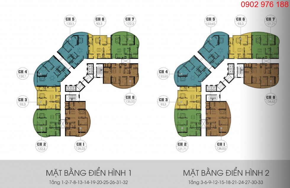 Mặt bằng thiết kế chung cư n01t8 ngoại giao đoàn