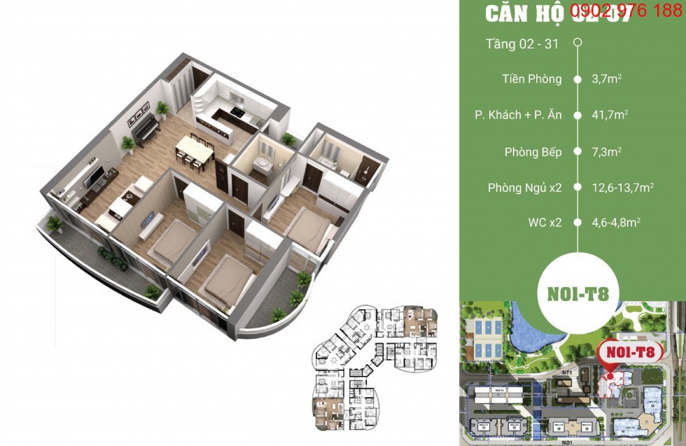 thiết kế căn hộ số 02 và 07 chung cư n01t8 ngoại giao đoàn