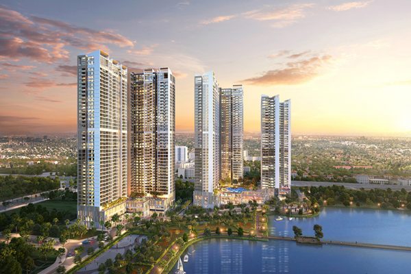 Phối cảnh tổng thể chung cư vinhomes sky lake phạm hùng