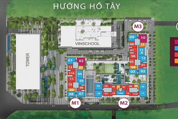 Sơ đồ phân bổ các tiện ích tại chung cư Vinhomes Metropolist