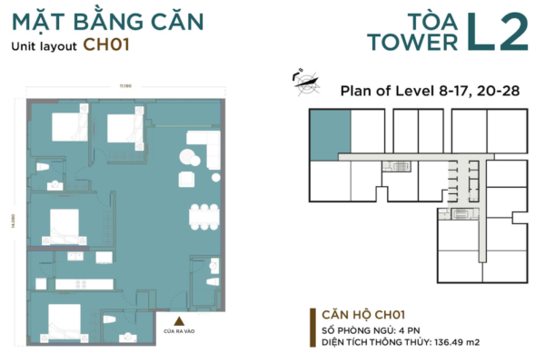 Thiết kế chi tiết căn hộ số 1 Chung cư Luxora Bắc Giang