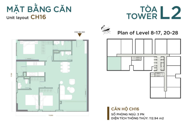 Thiết kế chi tiết căn hộ số 16 Chung cư Luxora Bắc Giang