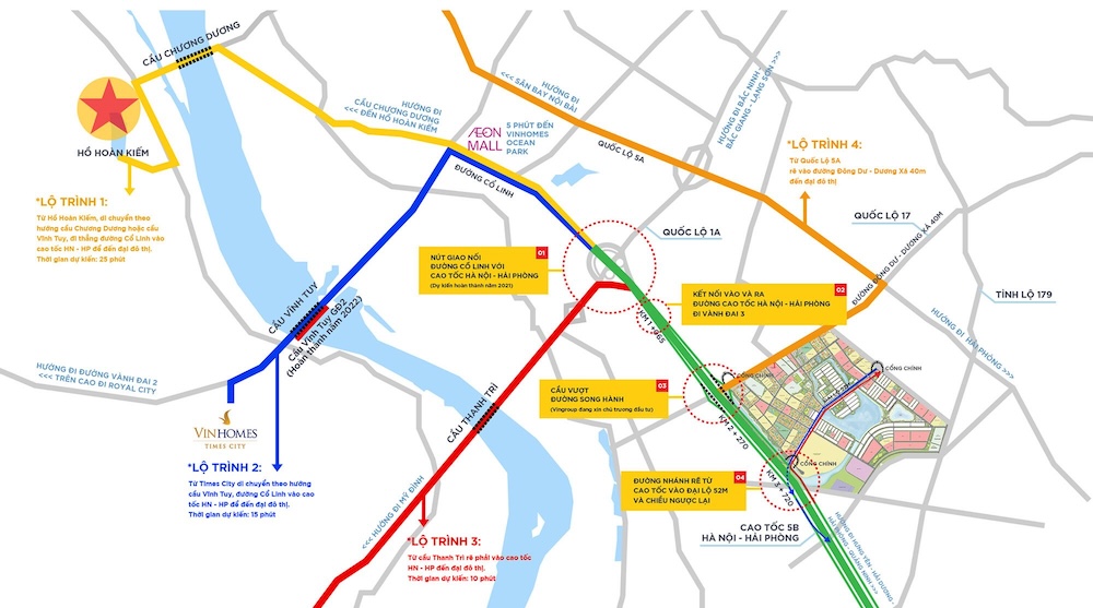 Vị trí kết nối các tiện ích ngoại khu Chung cư Lumiere Bayfront