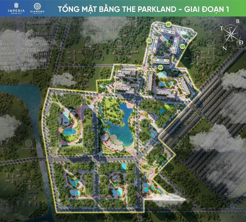 Mặt bằng thiết kế tổng thể Chung cư The Parkland Ocean Park 2