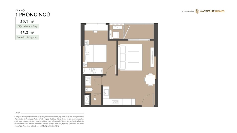 Thiết kế căn hộ 1PN Chung cư Lumiere Essence Peak Cổ Loa