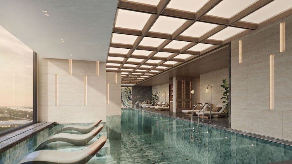 Tiện ích bể bơi bốn mùa trong nhà dự án Lumiere Essence Cổ Loa