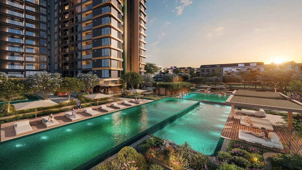 Tiện ích bể bơi ngoài trời Chung cư Lumiere Essence Peak
