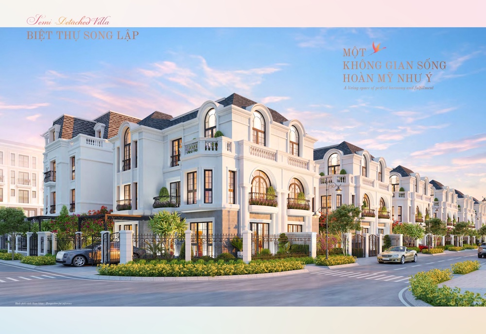 Phối cảnh thiết kế Biệt thự song lập Hồng Hạc City Bắc Ninh
