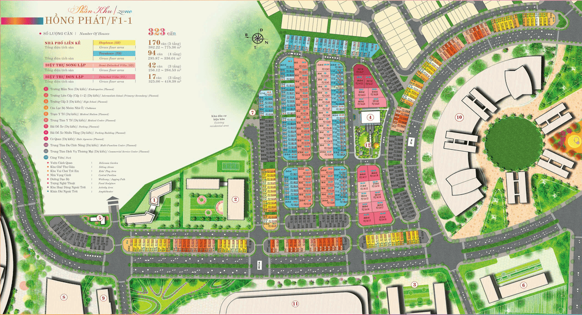 Mặt bằng thiết kế Hồng Hạc City Bắc Ninh