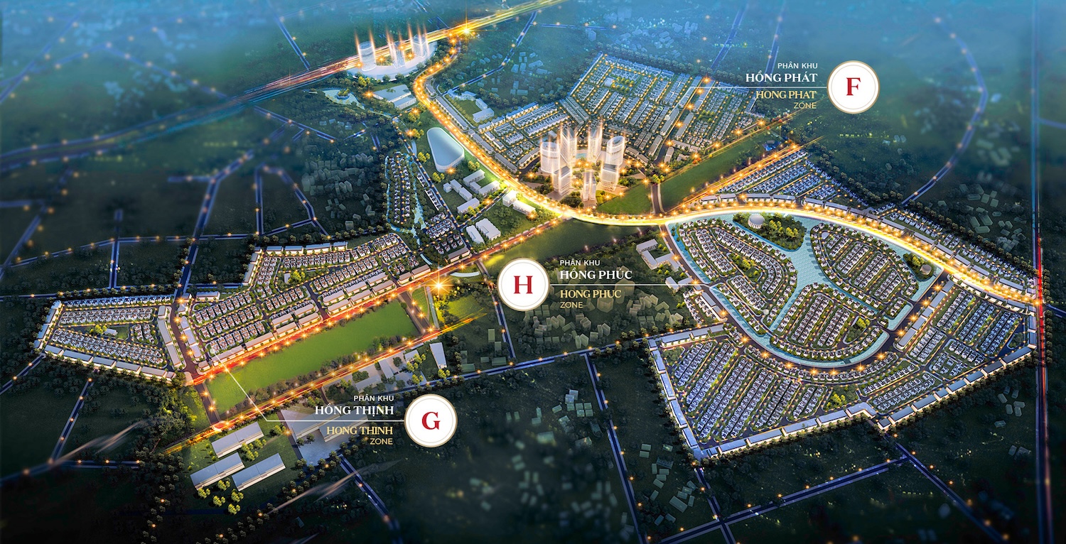 Mặt bằng thiết kế các phân khu tại khu đô thị mới Hồng Hạc City