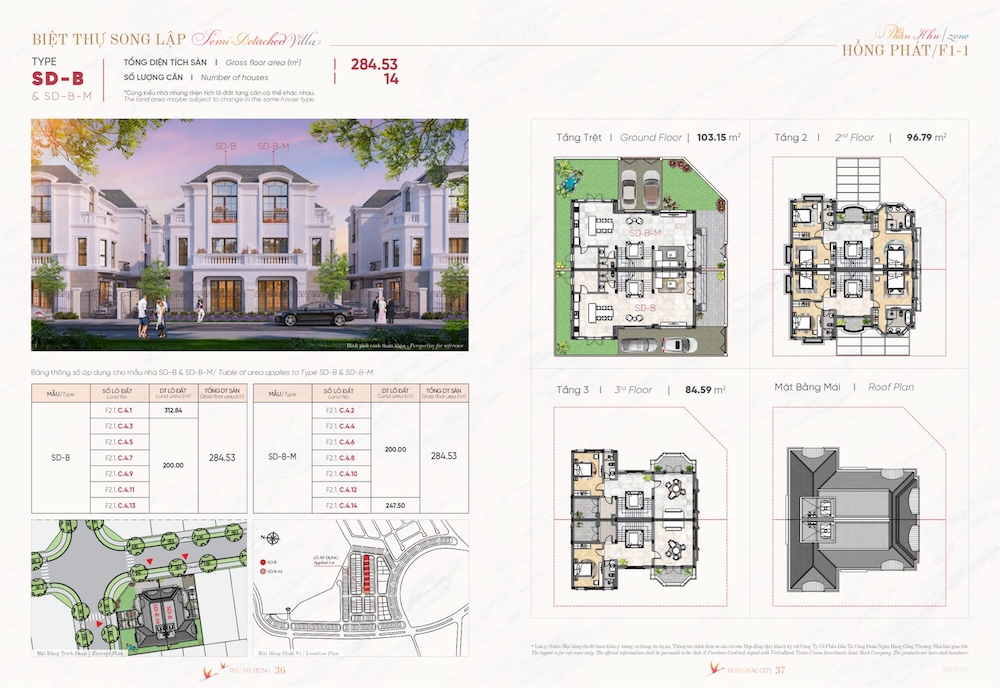 Layut thiết kế Biệt thự song lập Hồng Hạc City Bắc Ninh