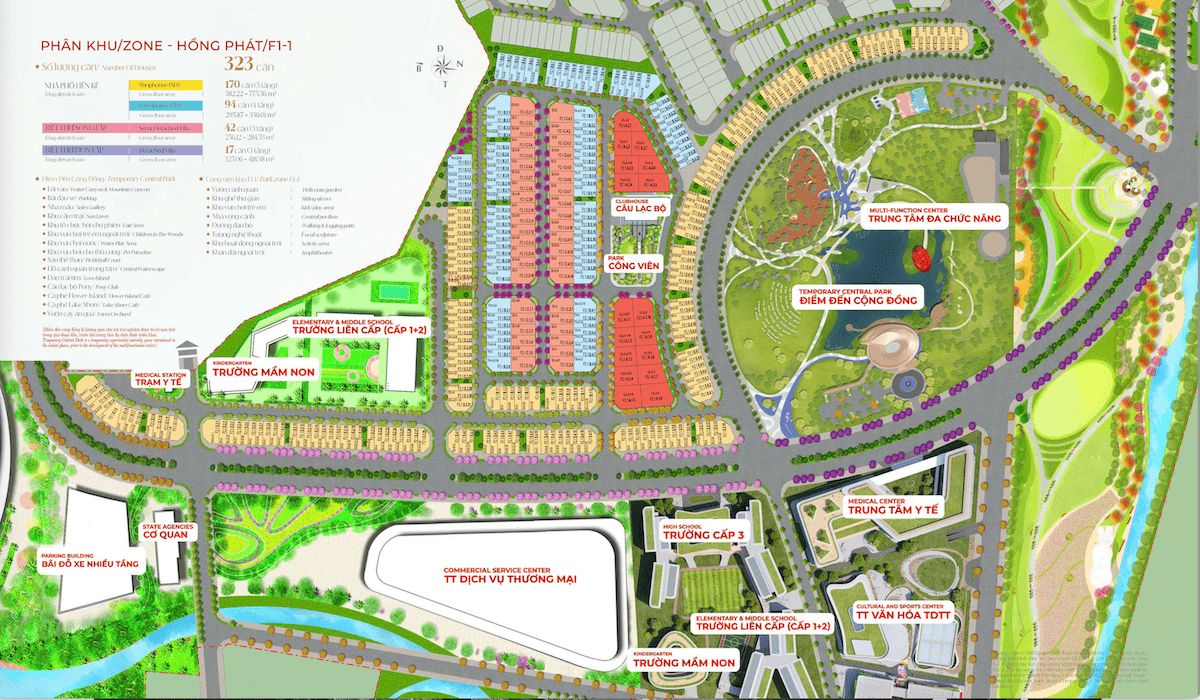 Sơ đồ vị trí phân khu Hồng Phát khu đô thị Hồng Hạc City