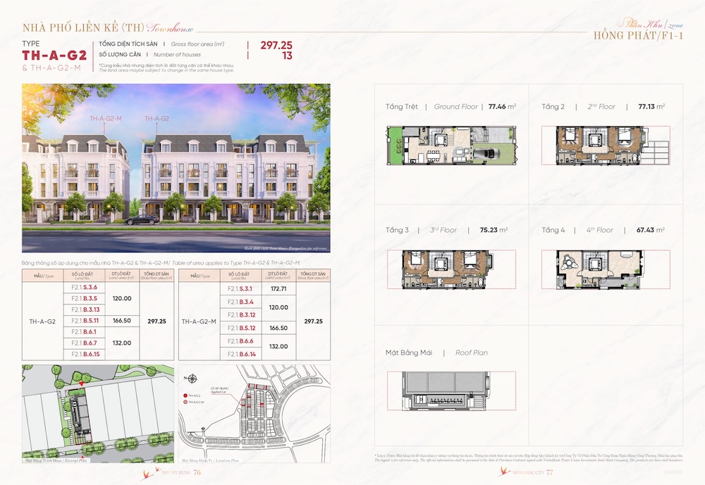 Layout thiết kế nhà phố Townhouse Hồng Hạc City Bắc Ninh