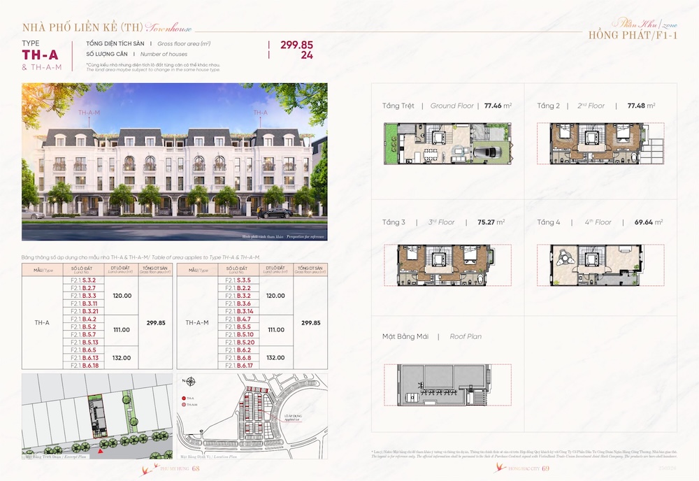 Layout thiết kế nhà phố Townhouse Hồng Hạc City Bắc Ninh
