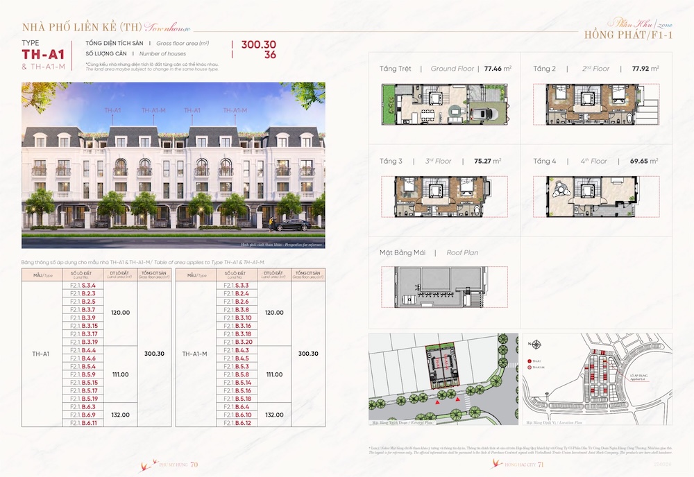 Layout thiết kế nhà phố Townhouse Hồng Hạc City Bắc Ninh