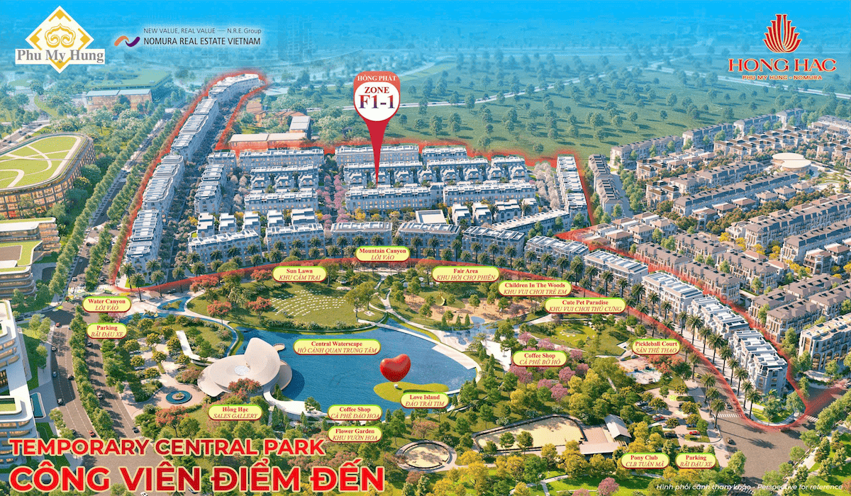 Tiện ích công viên trung tâm tại Hồng Hạc City