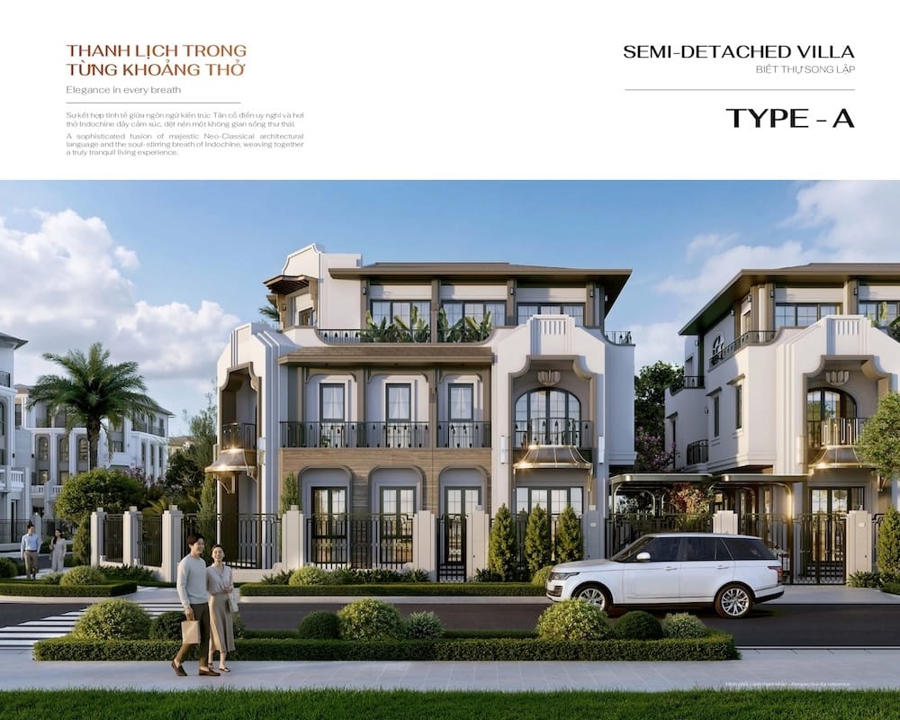 Phối cảnh thiết kế Biệt thự song lập tại Hồng Hạc City