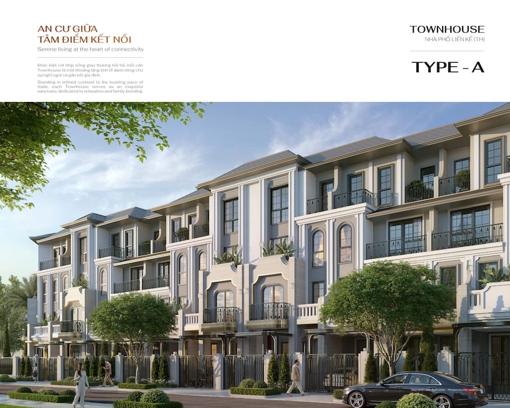 Phối cảnh thiết kế Nhà Phố Townhouse Hồng Hạc City