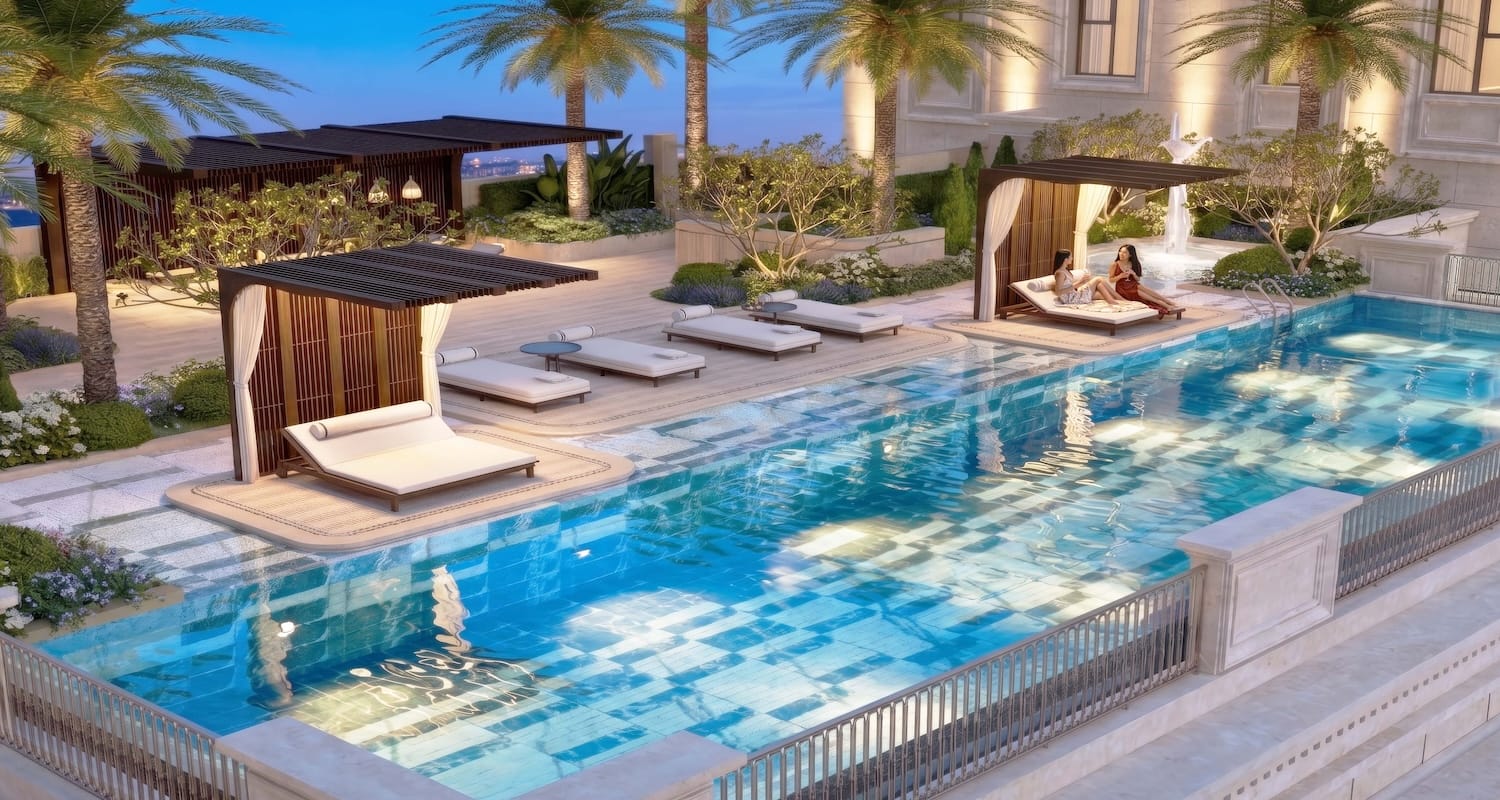 Tiện ích bể bơi được bố trí tại tầng 3 Căn hộ Casa Luna Phú Mỹ Hưng